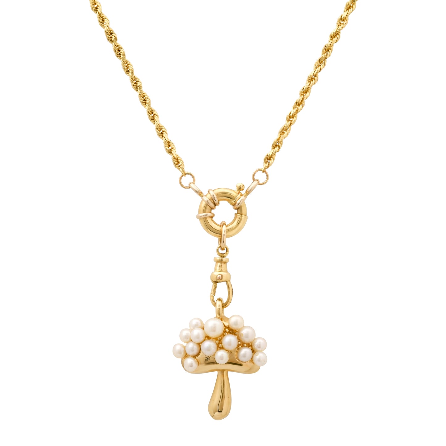 Mushroom Pendant with Pearls in 18K Gold | Colette Jewelry