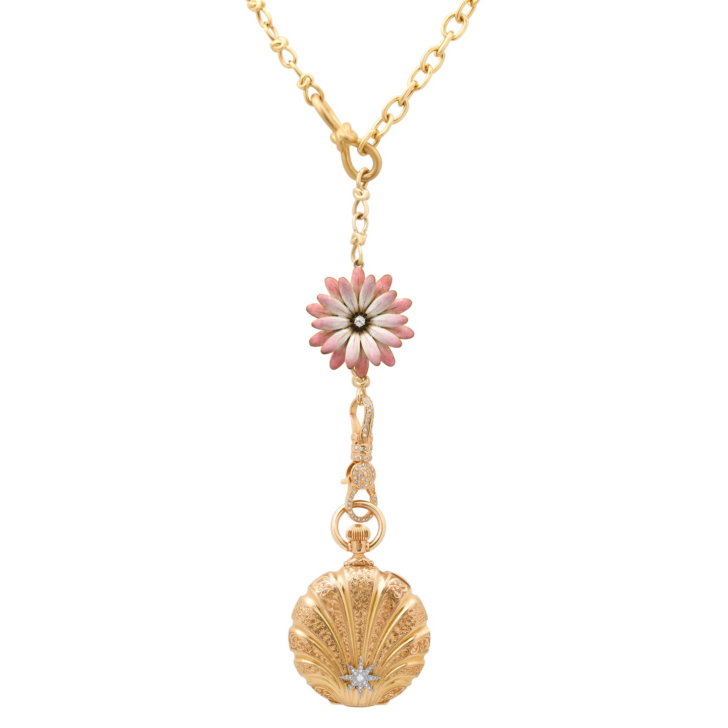 Antique Daisy Watch 18K Gold Diamond Floral Dial — Colette Jewelry