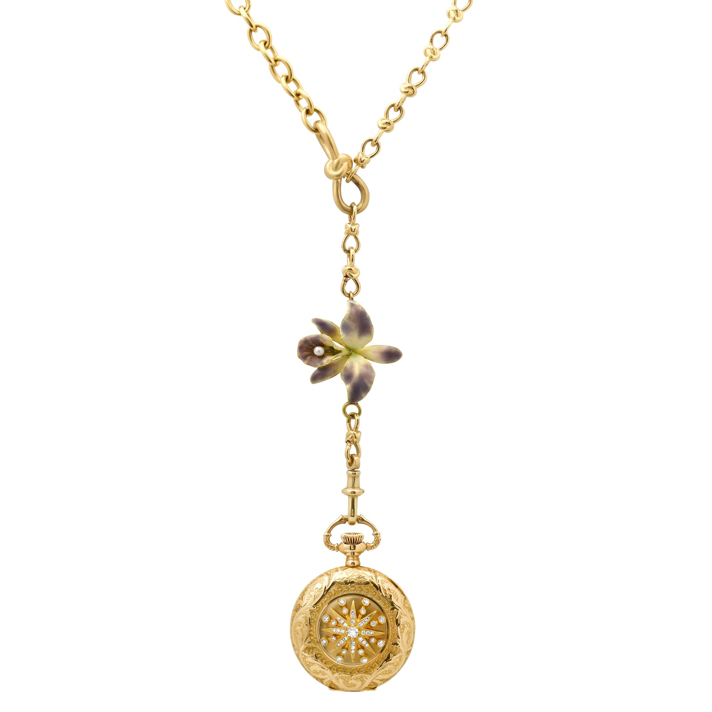 Antique Orchid Watch — 18K Gold & Diamond Timepiece | Colette Jewelry