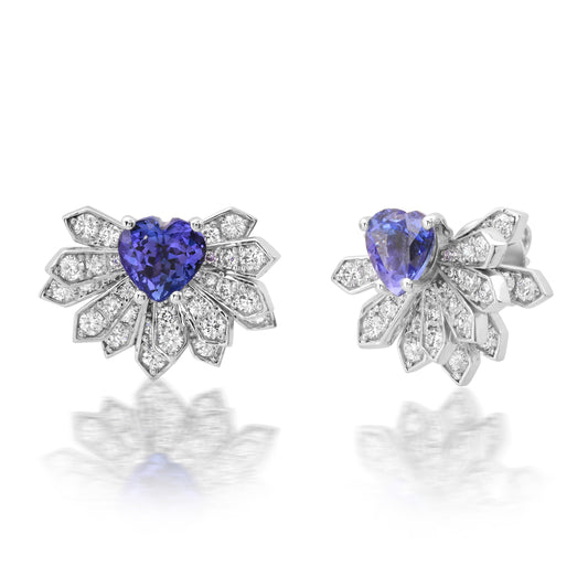 Penacho Earrings in 18K Gold with Blue Sapphires — Colette Jewelry
