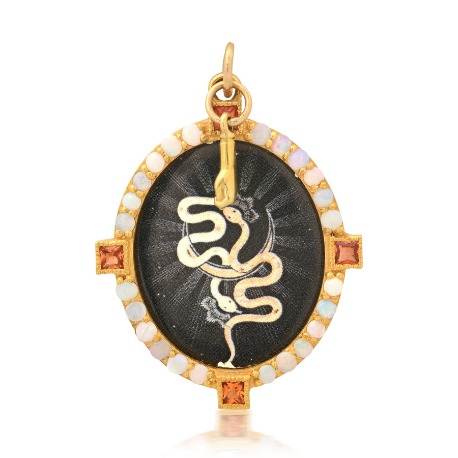 The Snake with Chain Big Medal 18K Gold Colette Jewelry