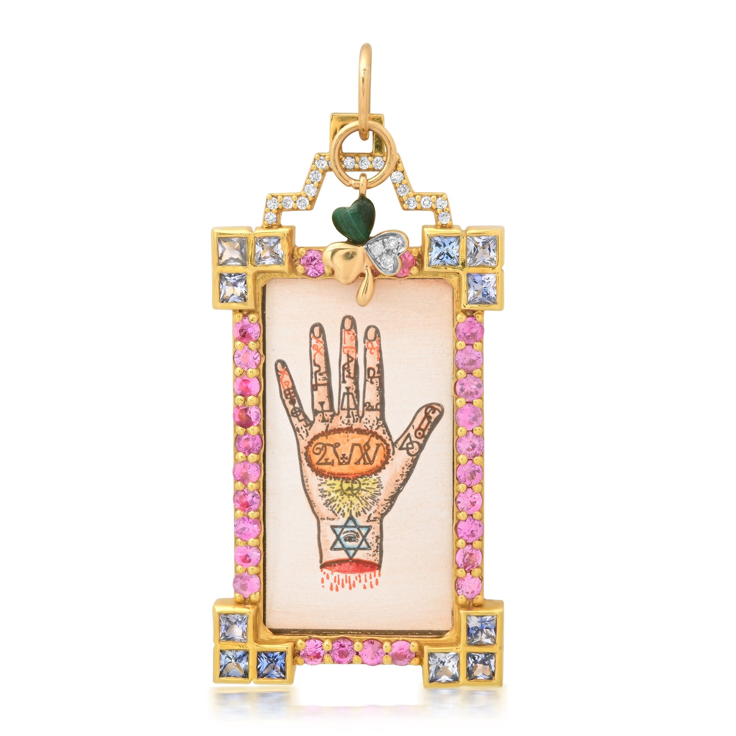 The Hand Tarot Charm 18K Gold Diamond Stud Colette Jewelry