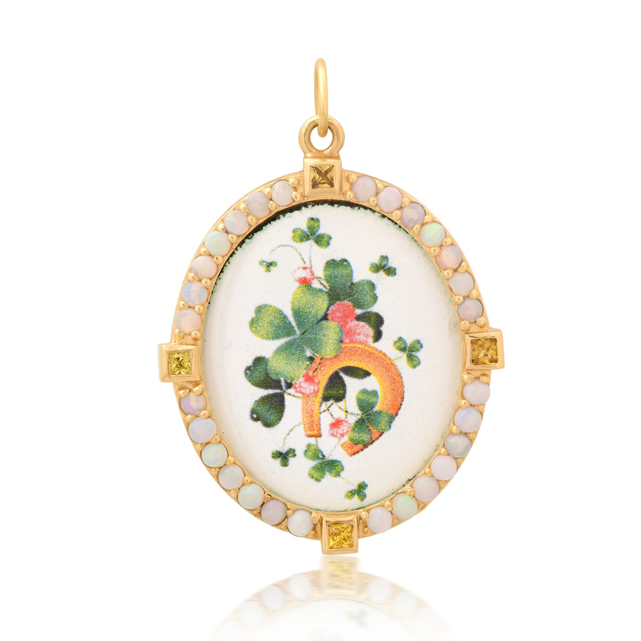 Full Protection Big Medal Charm 18K Gold Colette Jewelry