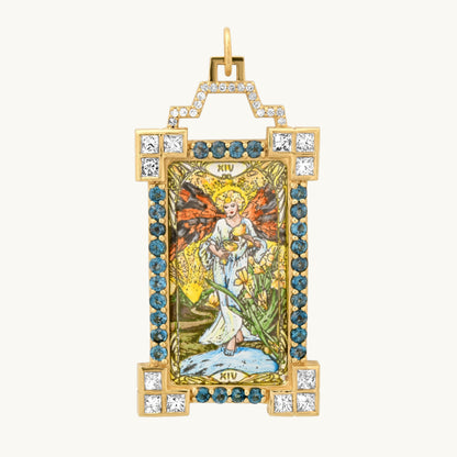 Temperance Tarot Charm in 18K yellow gold with white diamond — Colette Jewelry