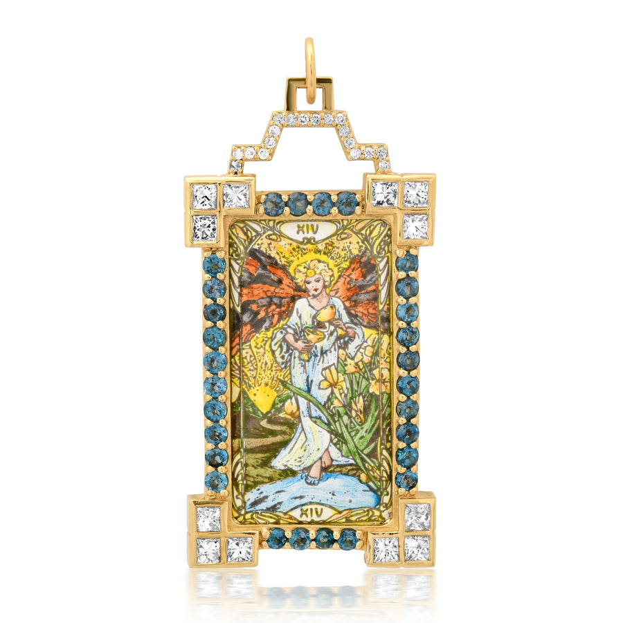 Temperance Tarot Charm 18K Gold Diamond Colette Jewelry