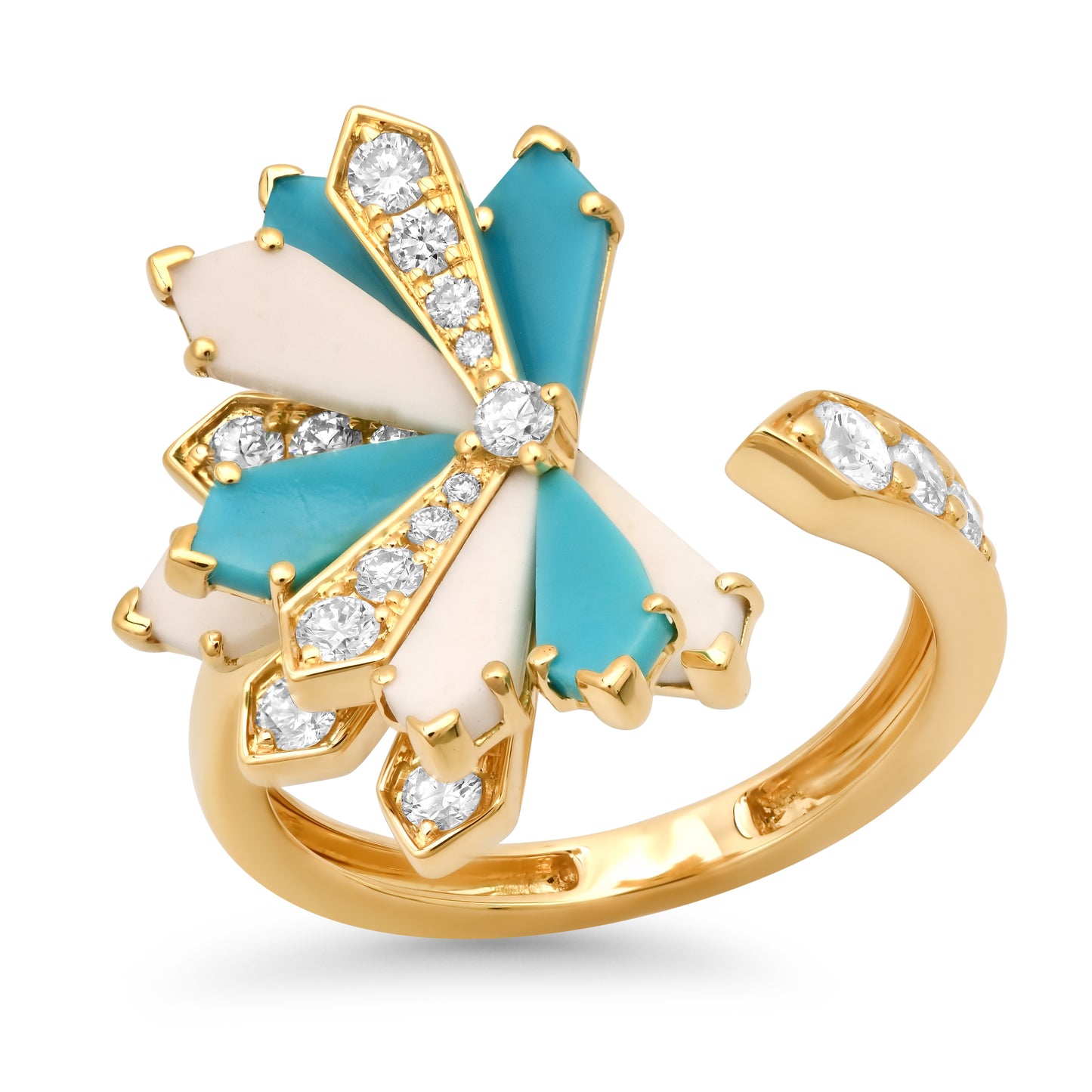 Penacho Fan Ring 18K Gold 4 Combinations Colette Jewelry