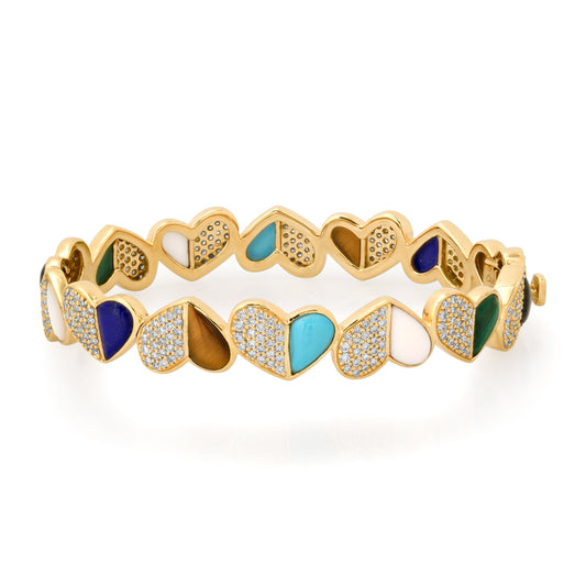 Infinity Heart Bangle 18K Gold Diamond Colette Jewelry