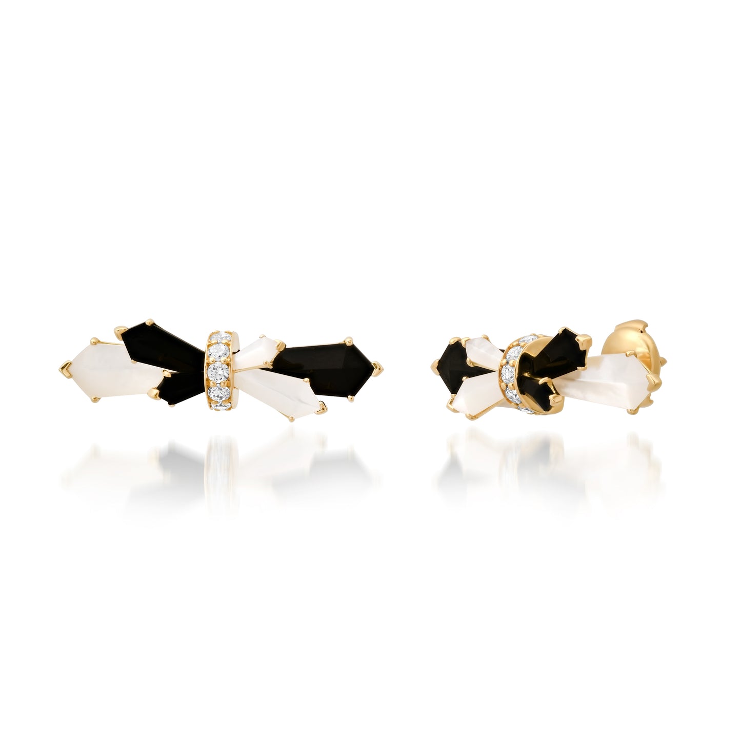 Penacho Fan Mini Studs 18K Gold Diamond Earrings – 3 Combinations | Colette Jewelry