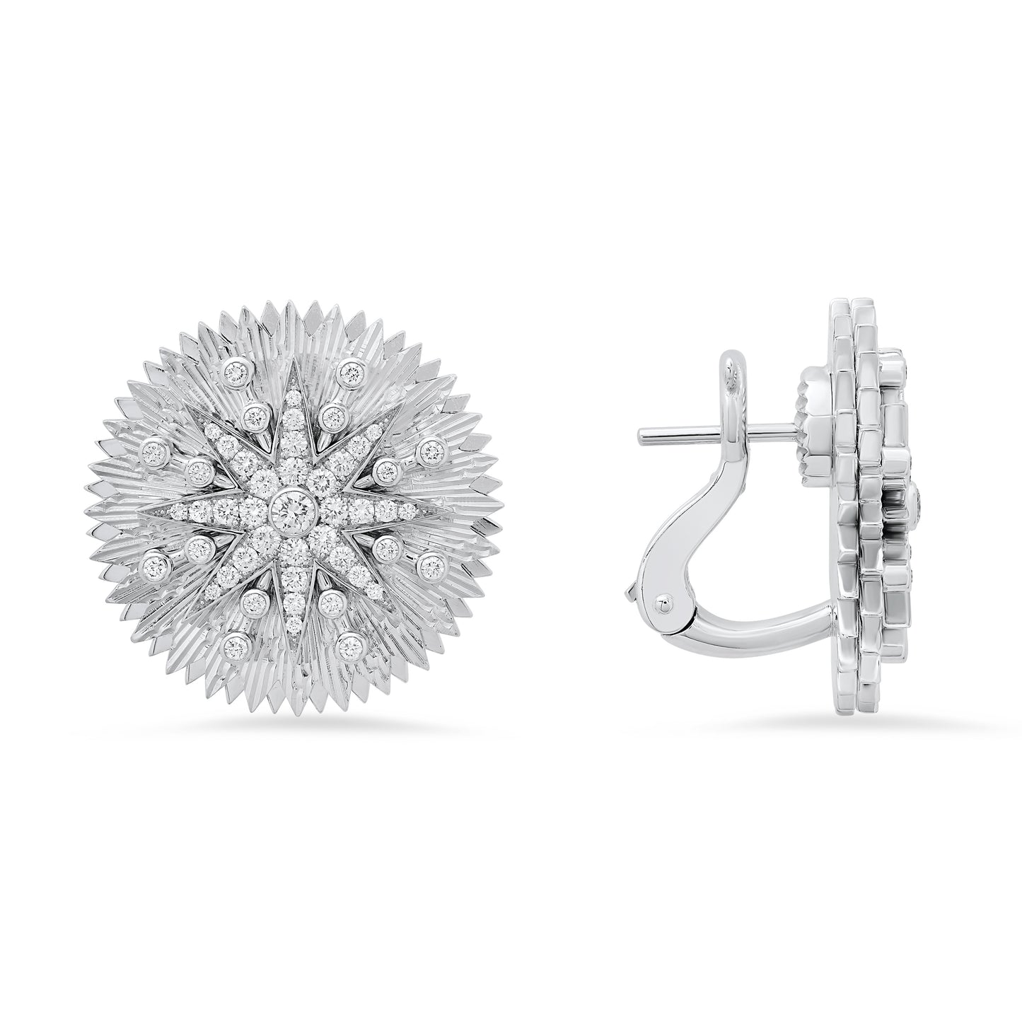 Cosmos Disk Earrings | Guilloché 18K Gold | Galaxia | Colette Jewelry