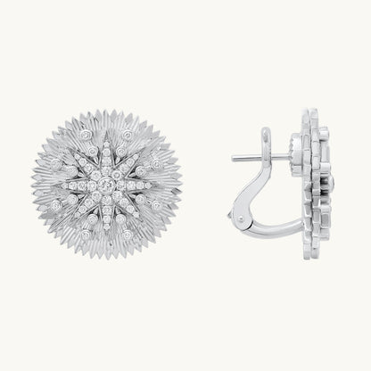 Cosmos Disk Earrings in 18K gold with white diamond — Colette Jewelry