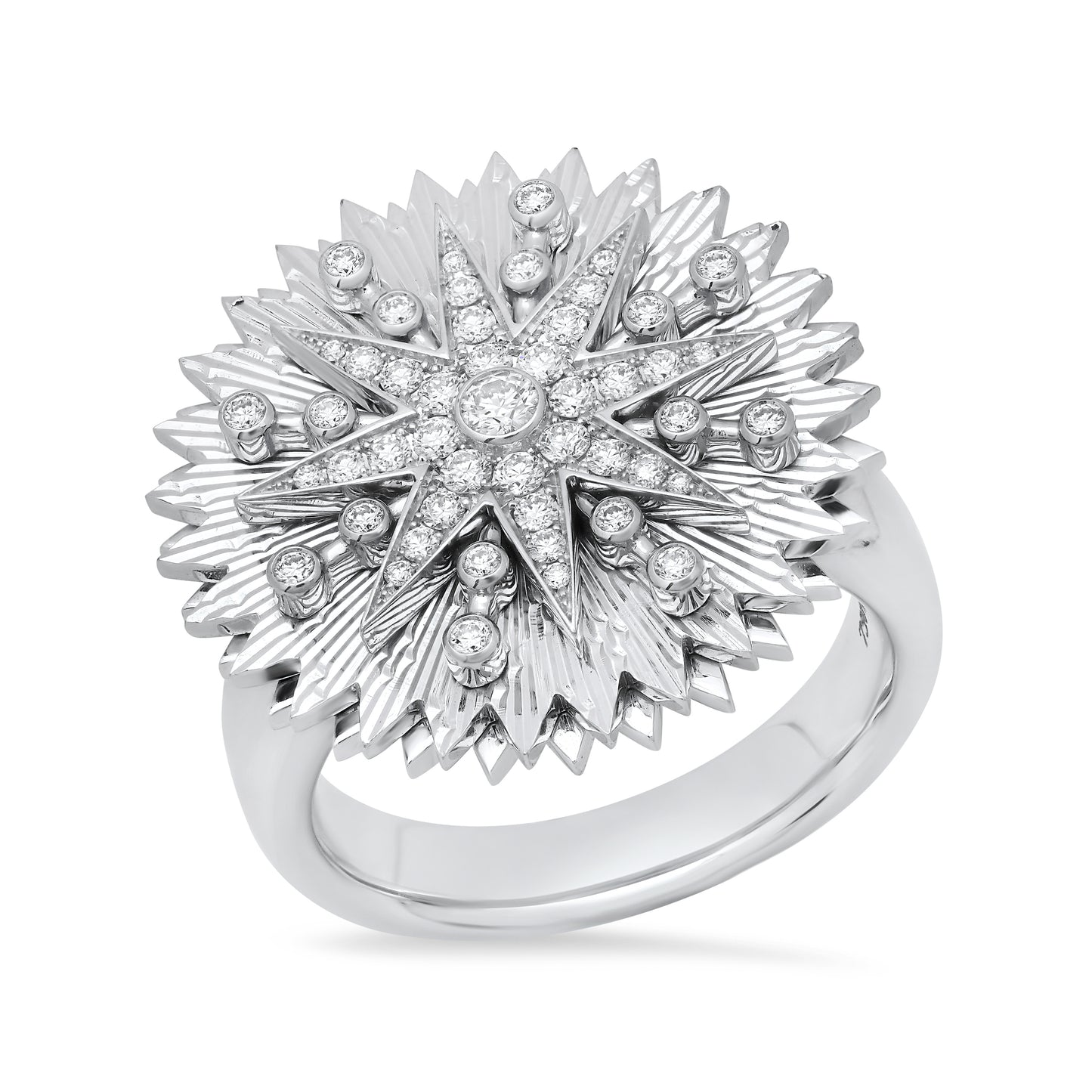Cosmos Disk Ring | Guilloché 18K Gold | Galaxia Collection | Colette Jewelry