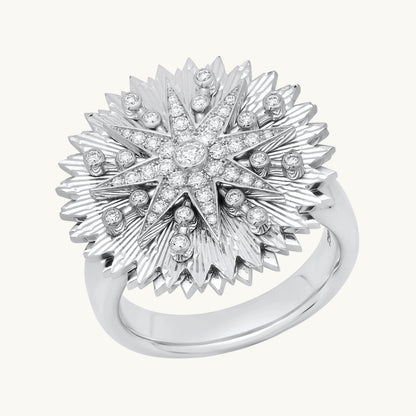 Cosmos Disk Ring in 18K gold with white diamond — Colette Jewelry