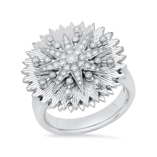 Cosmos Disk Ring | Guilloché 18K Gold | Galaxia Collection | Colette Jewelry
