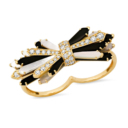 Double Penacho Fan Ring 18K Gold Two Combinations | Colette Jewelry