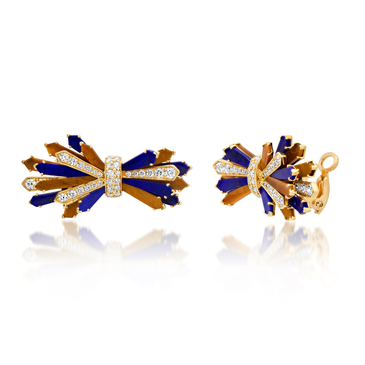 Double Penacho Fan Earrings – 3 Combinations – 18K Gold | Colette Jewelry