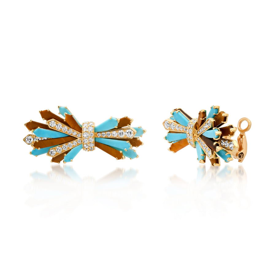 Double Penacho Fan Earrings 3 combinations