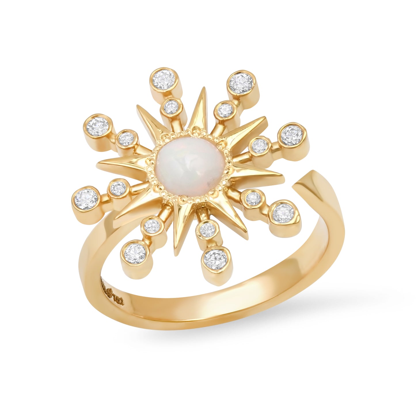 Star Ring with Birthstones – 18K Yellow Gold & Diamonds | Colette Jewelry