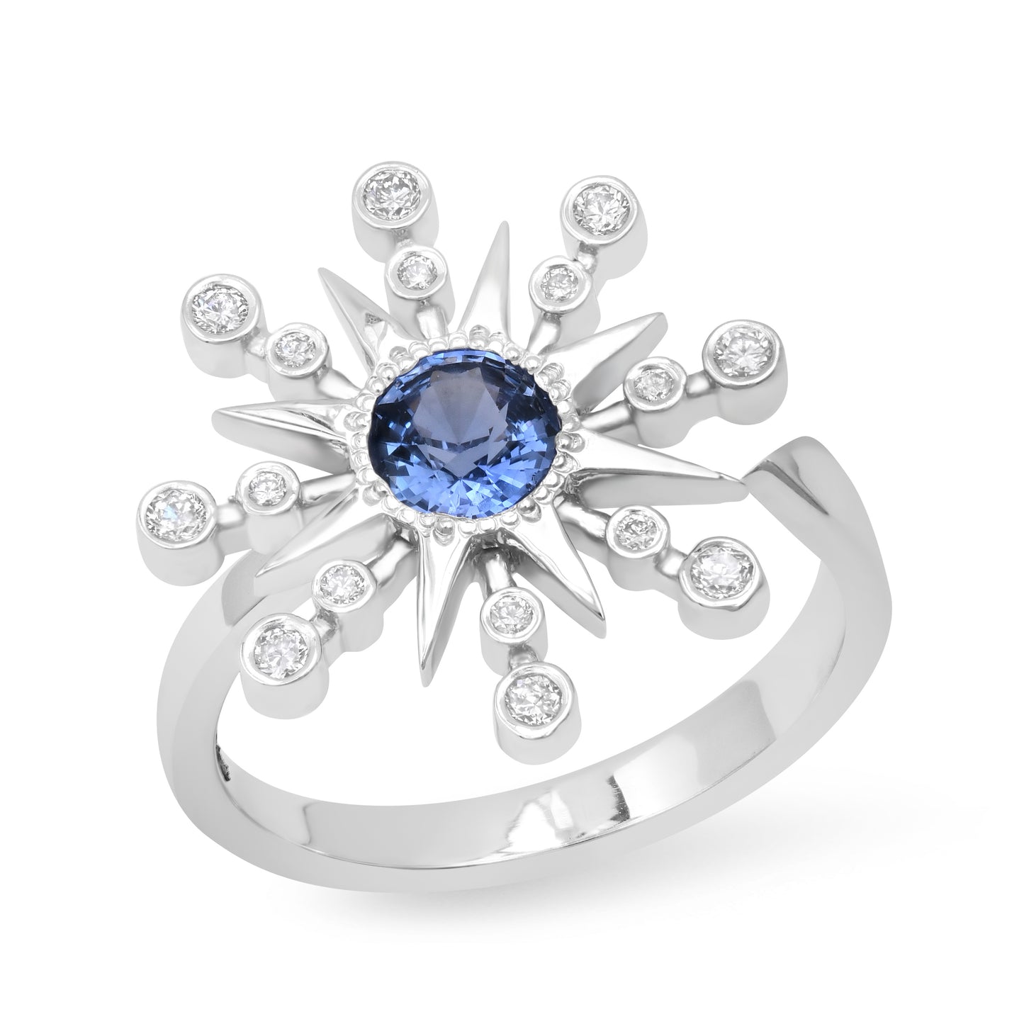 Star Ring with Birthstones – 18K Yellow Gold & Diamonds | Colette Jewelry