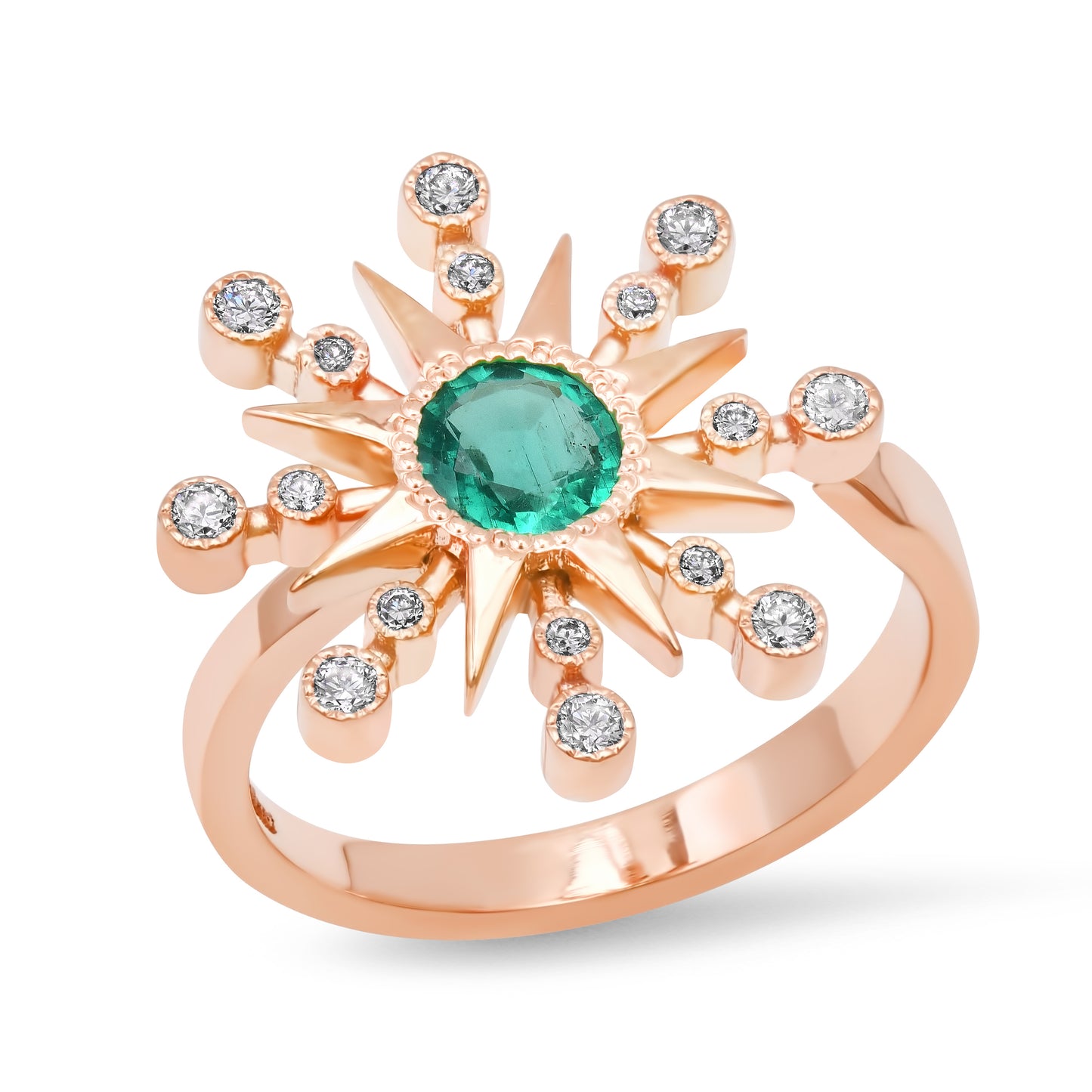 Star Ring with Birthstones – 18K Yellow Gold & Diamonds | Colette Jewelry