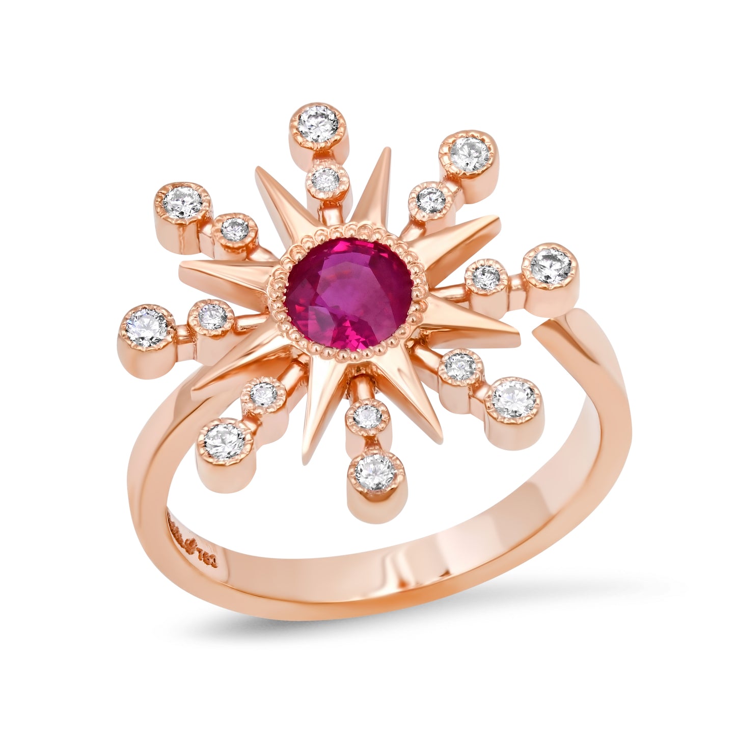 Star Ring with Birthstones – 18K Yellow Gold & Diamonds | Colette Jewelry