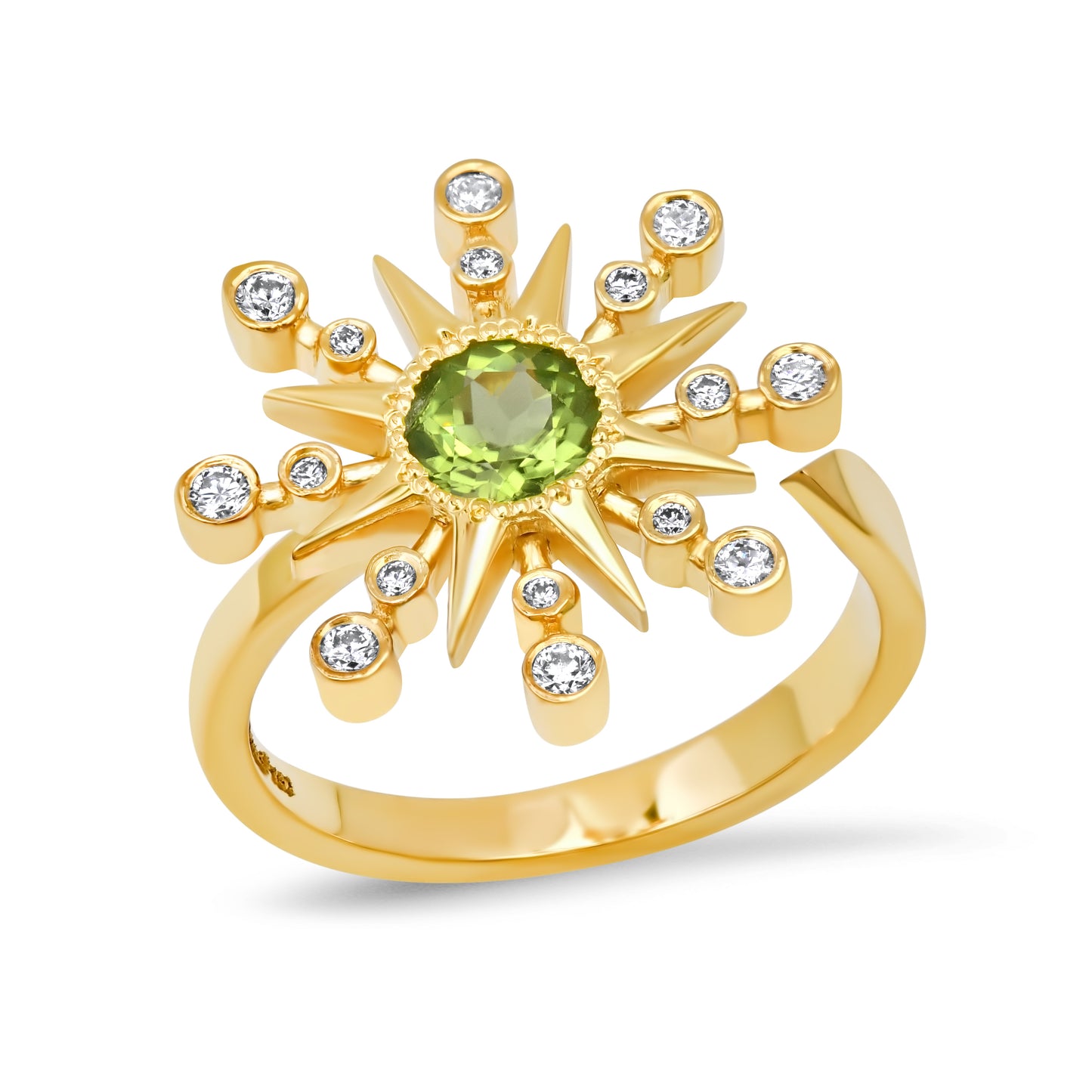 Star Ring with Birthstones – 18K Yellow Gold & Diamonds | Colette Jewelry