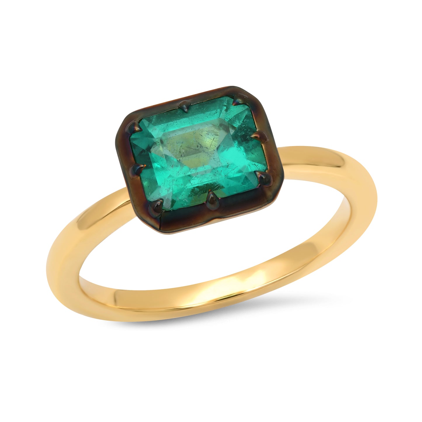 Emerald Essence Ring (S) – 18K Gold & Colombian Emerald | Colette Jewelry