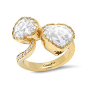 Toi et Moi Moonstone Empire Ring in 18K Gold | Colette Jewelry
