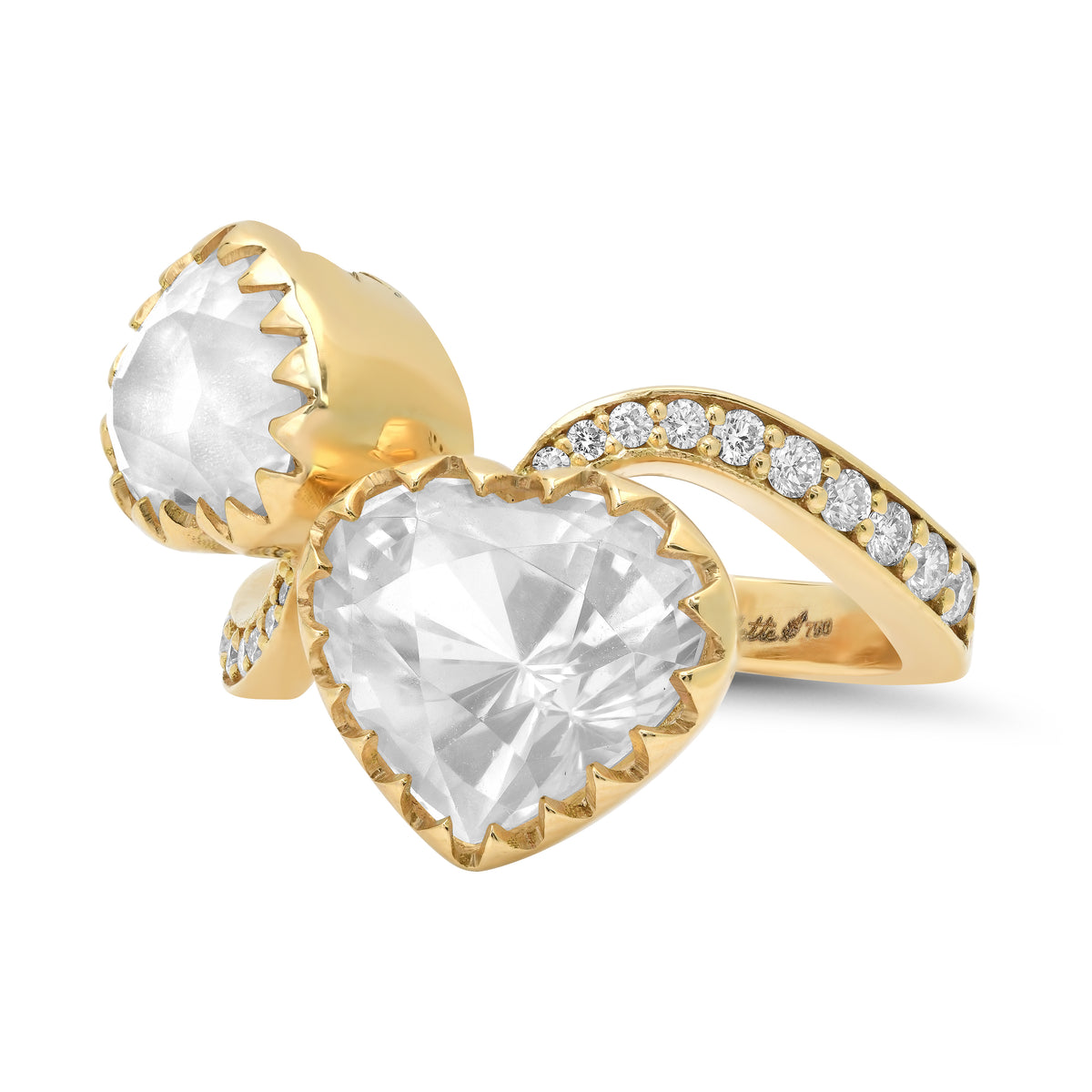 Toi et Moi Moonstone Empire Ring in 18K Gold | Colette Jewelry