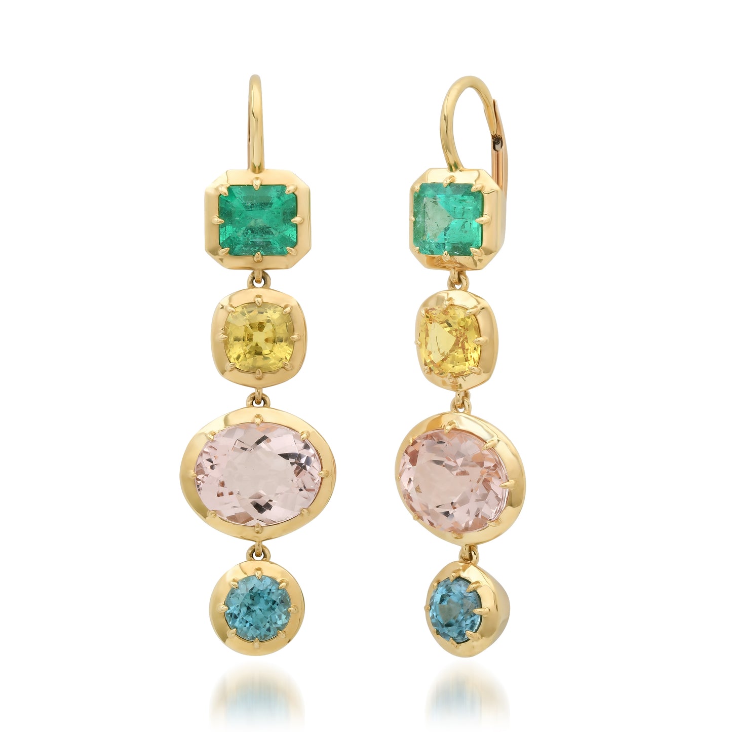 Gotitas Earrings – Emerald, Sapphire, Morganite & Apatite | Colette Jewelry