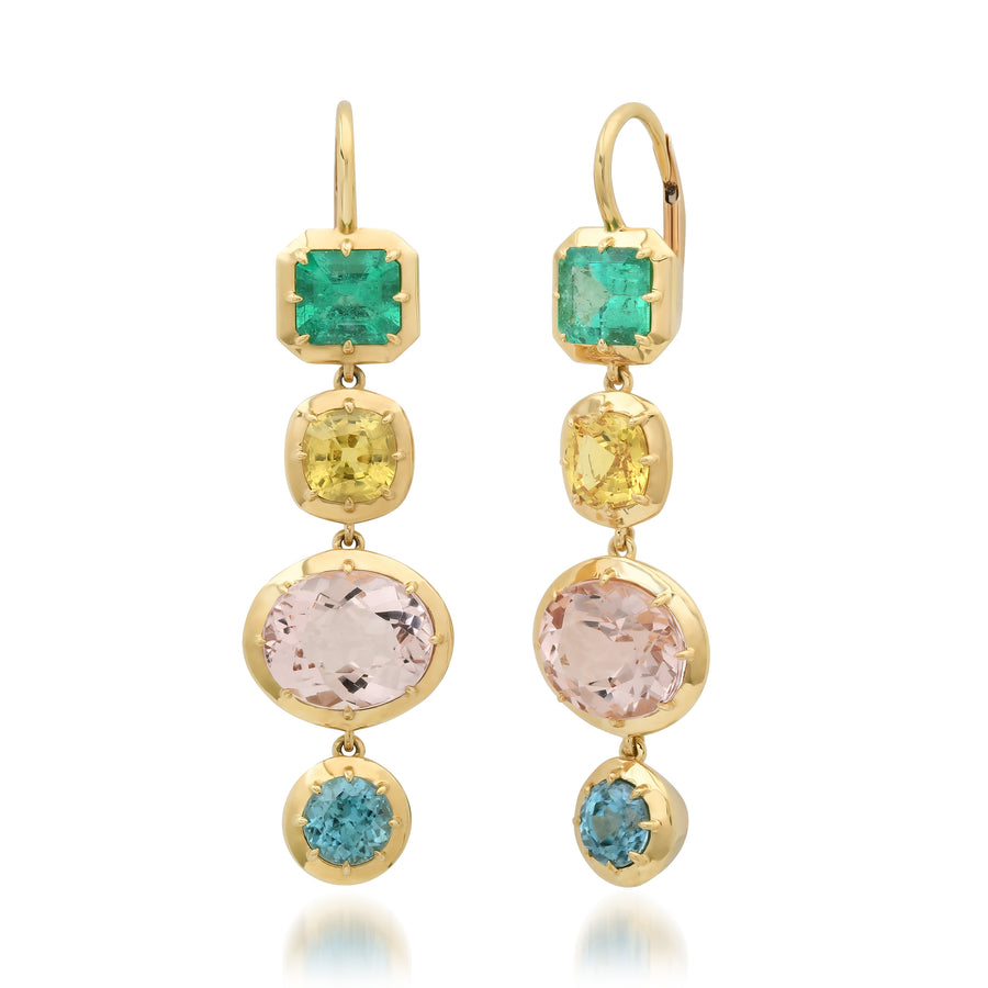 4 Pieces Antique Mobile Earrings 18K Gold — Colette Jewelry