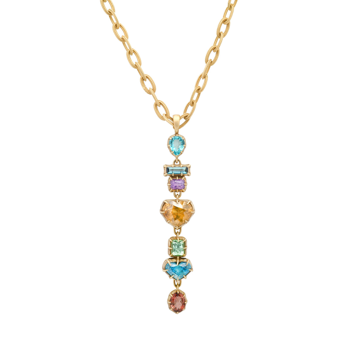 ANIS Estela de Luz Totem Pendant in 18K yellow gold with sapphire — Colette Jewelry