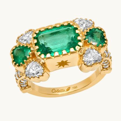 ANIS Crown Ring in 18K yellow gold with white diamond — Colette Jewelry