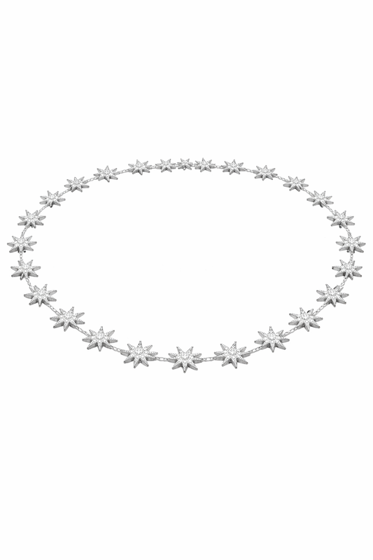 Infinity Glow Star Necklace | 18K White Gold & Diamond Necklace | Colette Jewelry