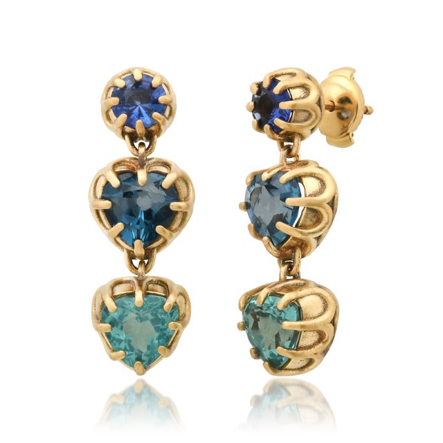 ANIS Gotitas Earrings in 18K Yellow Gold with sapphire — Colette Jewelry