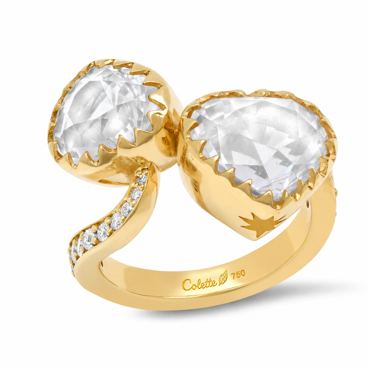 Toi et Moi Moonstone Empire Ring in 18K Gold | Colette Jewelry