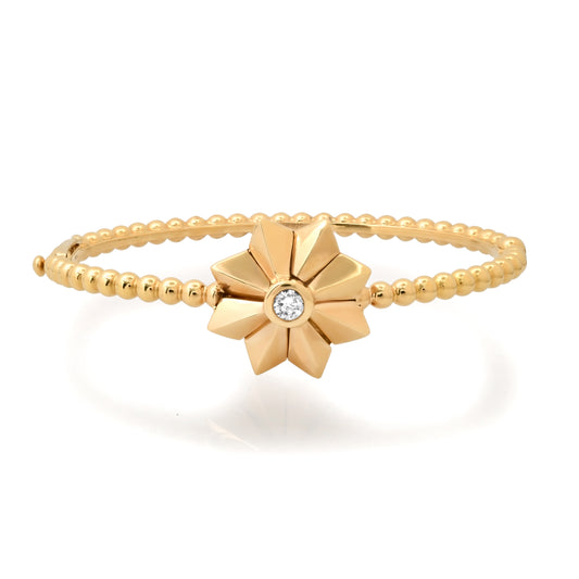 Penacho Flower Bangle 18K Gold Diamond Bangle Bracelet | Colette Jewelry