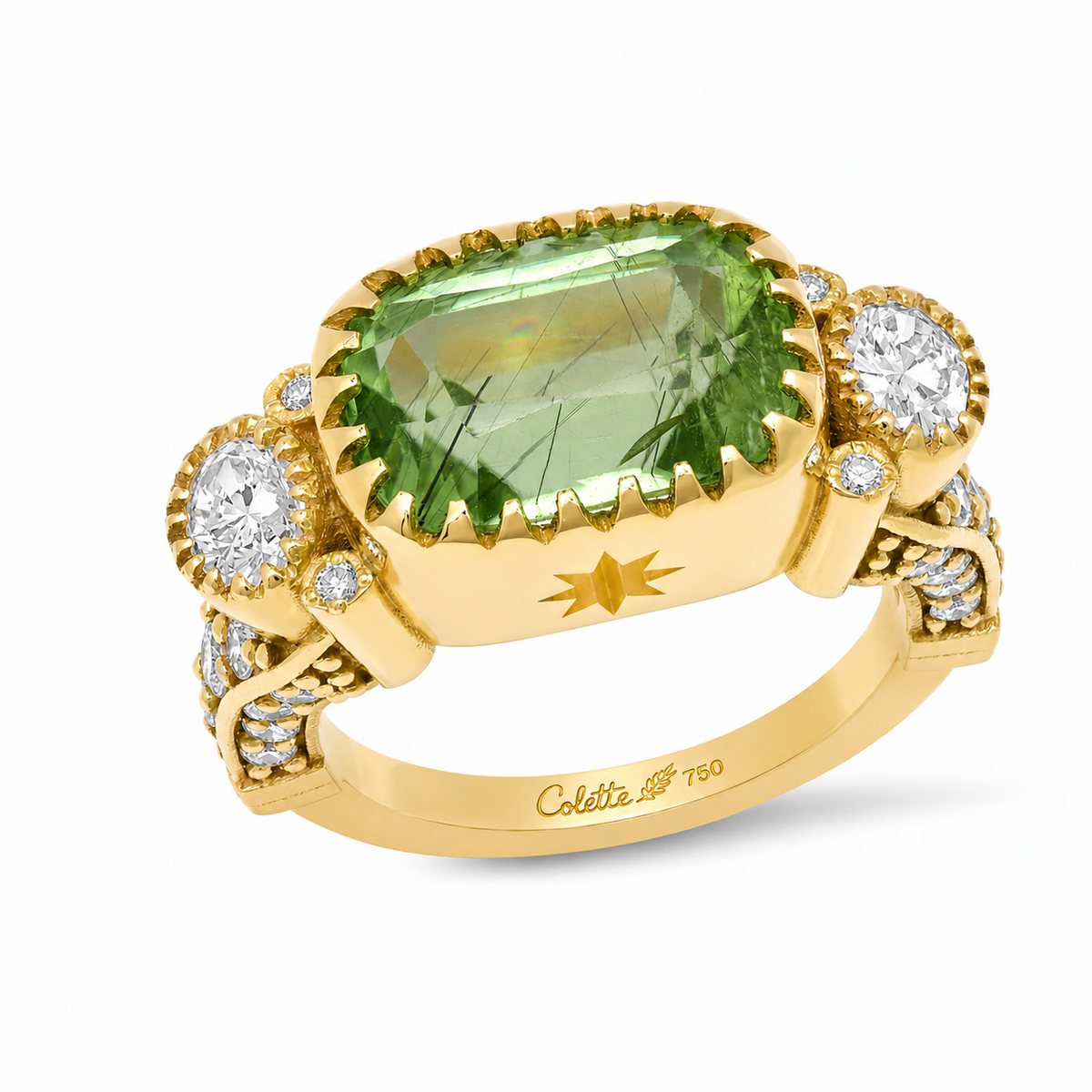 Anita Ring in 18K Yellow Gold with Mint Tourmaline | Colette Jewelry