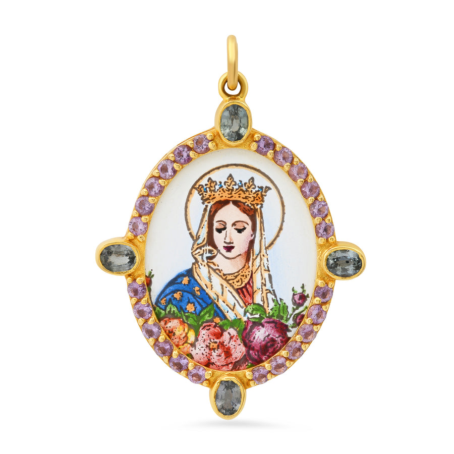 The Queen Medium Medal Charm 18K Gold Colette Jewelry