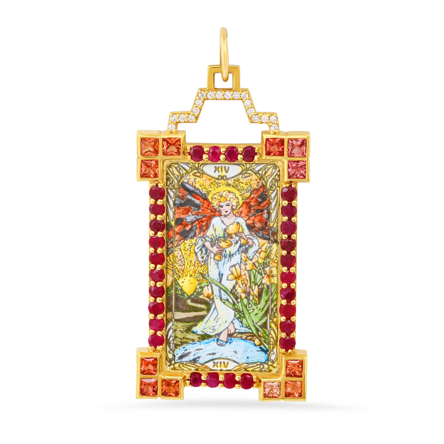 Temperance Tarot Charm 18K Gold Diamond Colette Jewelry