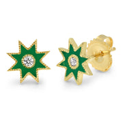 Twinkle Star Studs - 4 Enamel and gold colors