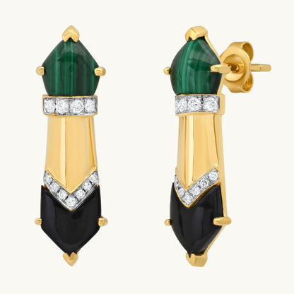 Penacho Classic Studs Earrings in 18K Yellow Gold with white diamond — Colette Jewelry