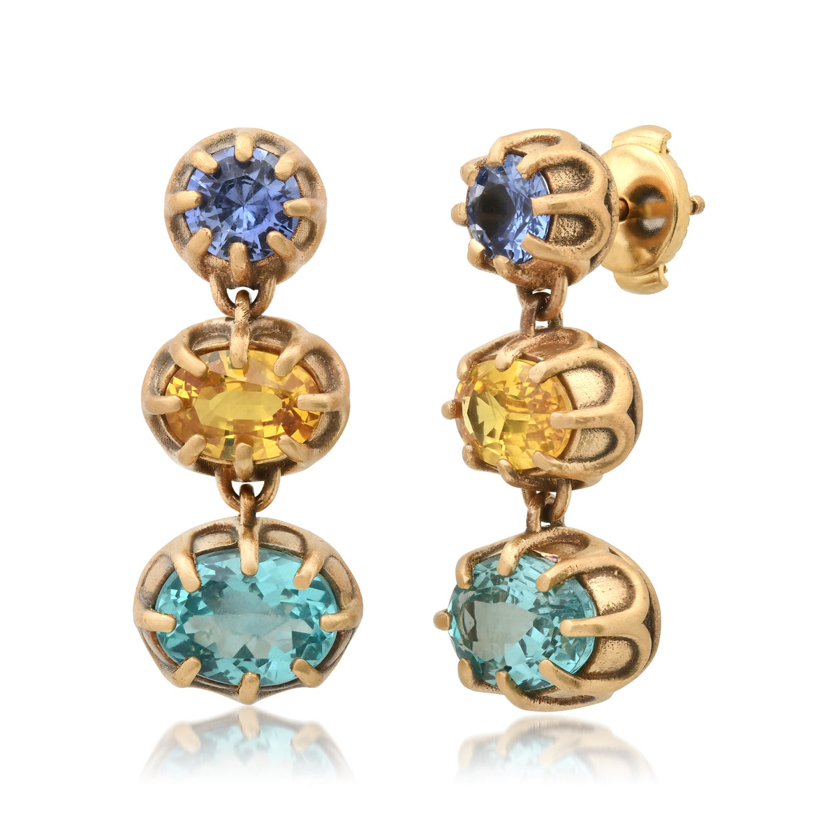 ANIS Gotitas Earrings in 18K yellow gold with sapphire — Colette Jewelry