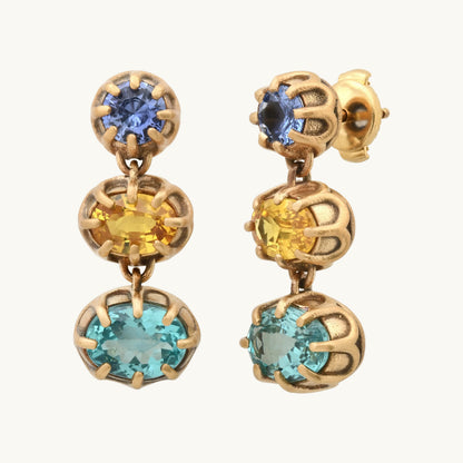 ANIS Gotitas Earrings in 18K yellow gold with sapphire — Colette Jewelry