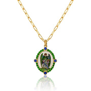 Archangel Gabriel Medal with Chain 18K Gold Santos y Cielos Colette Jewelry