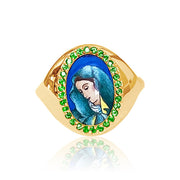 Santos Signet Sorrowful Holy Ring 18K Gold | Colette Jewelry