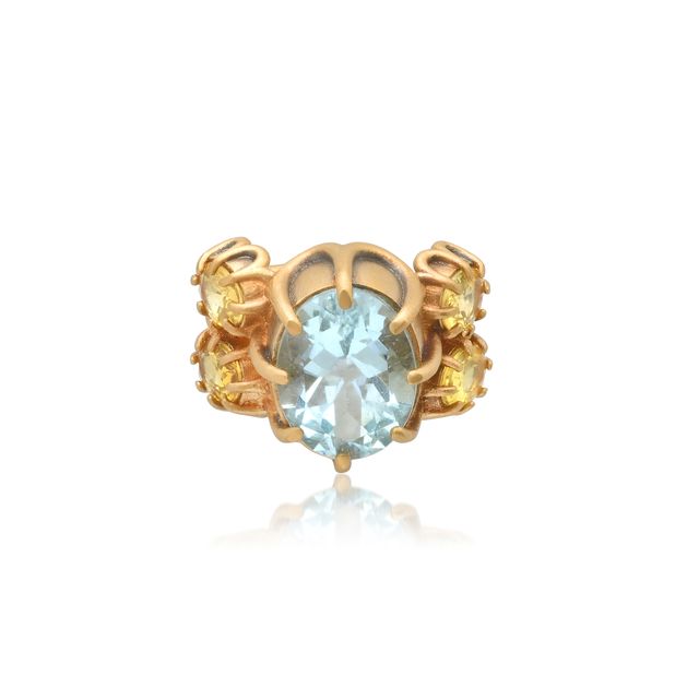 Destello Ear Cuff – Aquamarine & Yellow Sapphire | Colette Jewelry