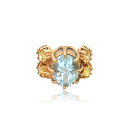 Destello Ear Cuff – Aquamarine & Yellow Sapphire | Colette Jewelry