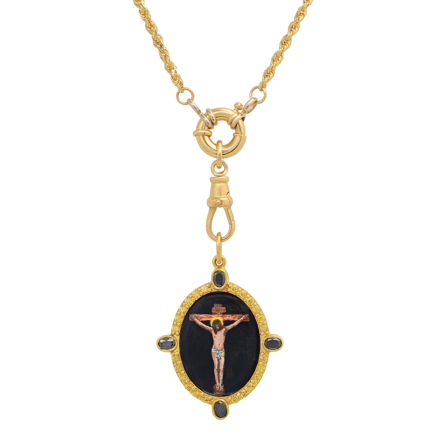 Jesus Christ Medal Necklace 18K Gold Santos y Cielos Colette Jewelry