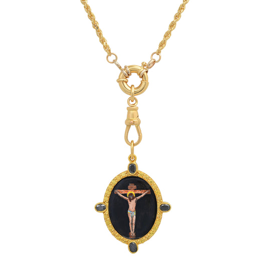 Jesus Christ Medal Necklace 18K Gold Santos y Cielos Colette Jewelry