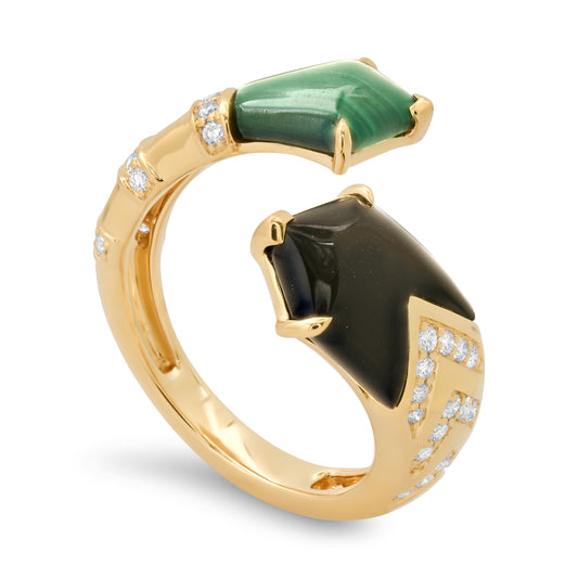 Feather Ring Twisted – 18K Gold Three-Combination Ring | Colette Jewelry